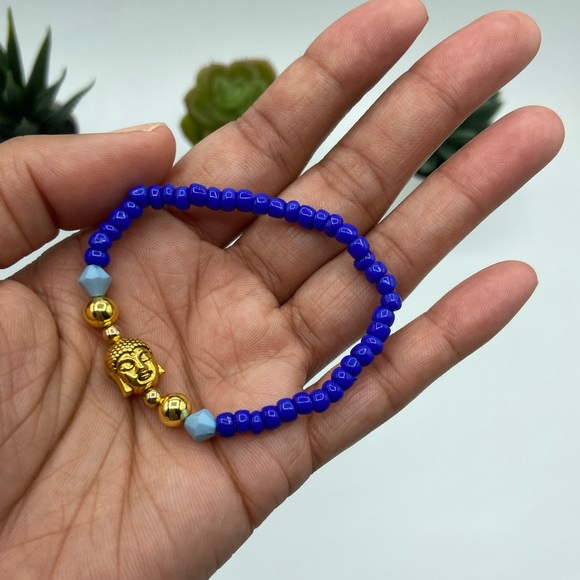 Buddha Head Tibetan Style Stretch Bead Bracelet Set - Picture 11 of 12